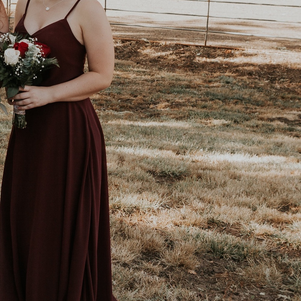 Burgundy bridesmaid/prom dress